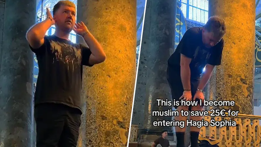 Ukraynalı turistin Ayasofya videosu sosyal medyada gündem oldu 1