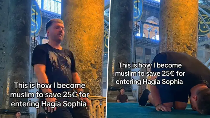 Ukraynalı turistin Ayasofya videosu sosyal medyada gündem oldu 2