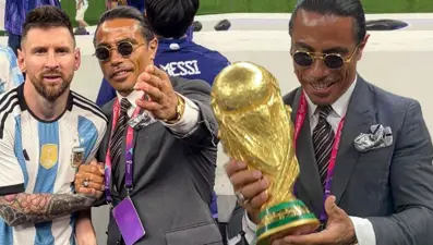 Nusret Gökçe'nin Arjantinli futbolcularla Dünya Kupası sevinci