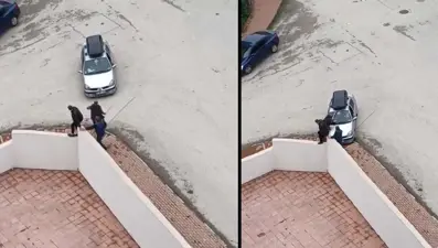 Mahkeme çıkışı kavga: Otomobili, husumetlilerinin üzerine sürdü