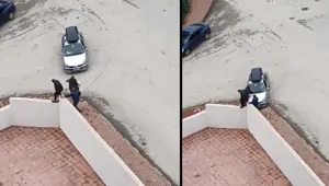 Mahkeme çıkışı kavga: Otomobili, husumetlilerinin üzerine sürdü