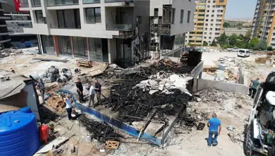 Ankara'da inşaat yangını