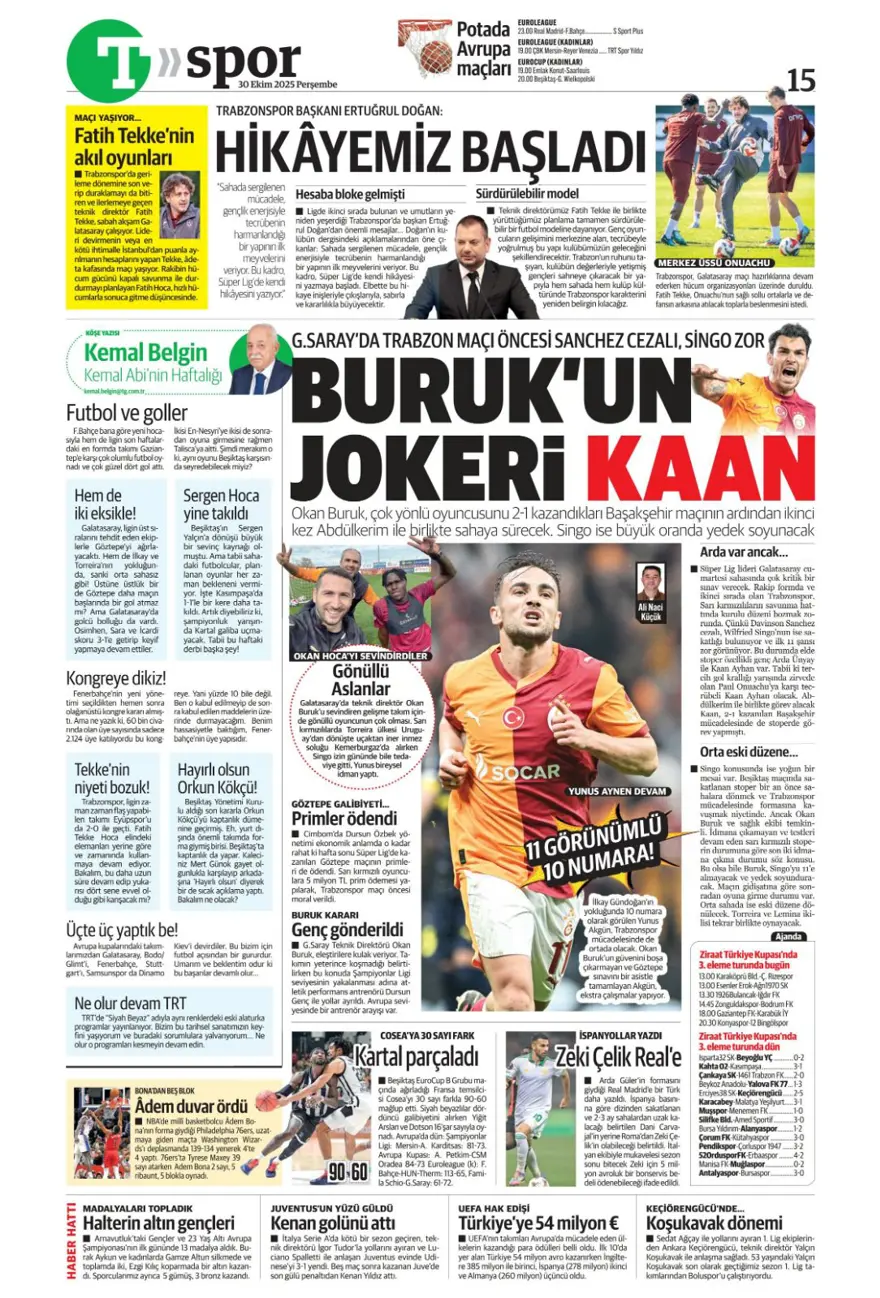 "Hakem dalgası tsunamiye dönüşür mü?" (30 Ekim 2025 spor manşetleri) 21 "Hakem dalgası tsunamiye dönüşür mü?" (30 Ekim 2025 spor manşetleri) 21