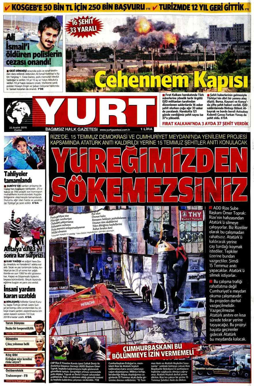 Gazete manşetleri-23.12.2016 19