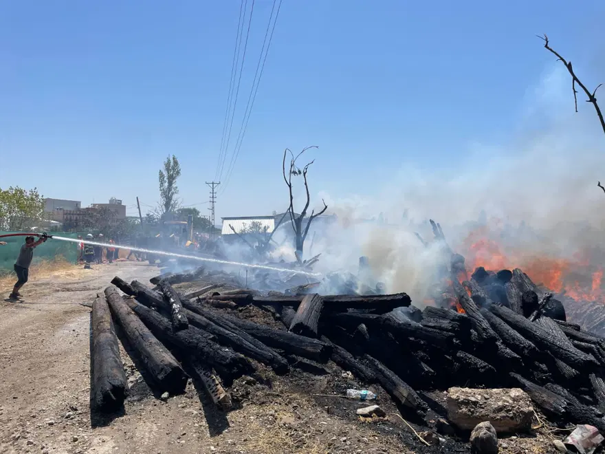 Amasya'da kereste deposunda yangın 4