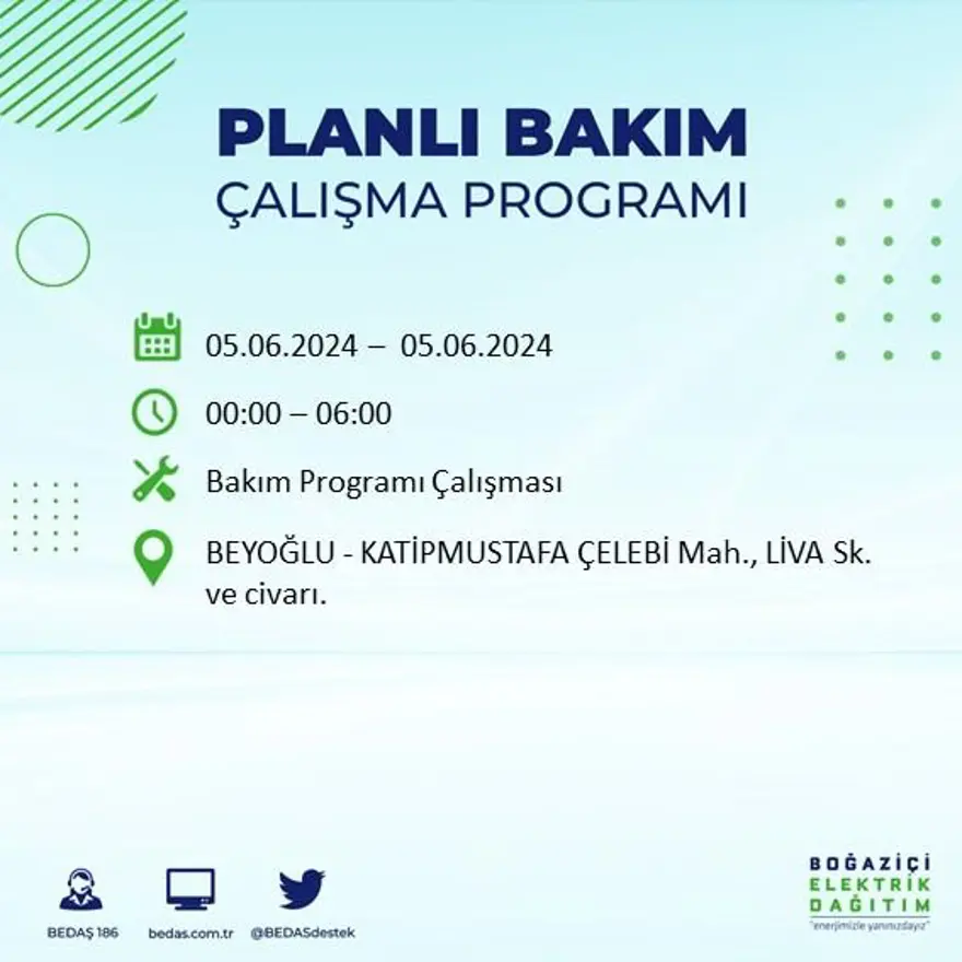 İstanbul'un 19 ilçesinde elektrik kesintisi: Elektrikler ne zaman gelecek? (5 Haziran BEDAŞ kesinti programı) 16 İstanbul'un 19 ilçesinde elektrik kesintisi: Elektrikler ne zaman gelecek? (5 Haziran BEDAŞ kesinti programı) 16