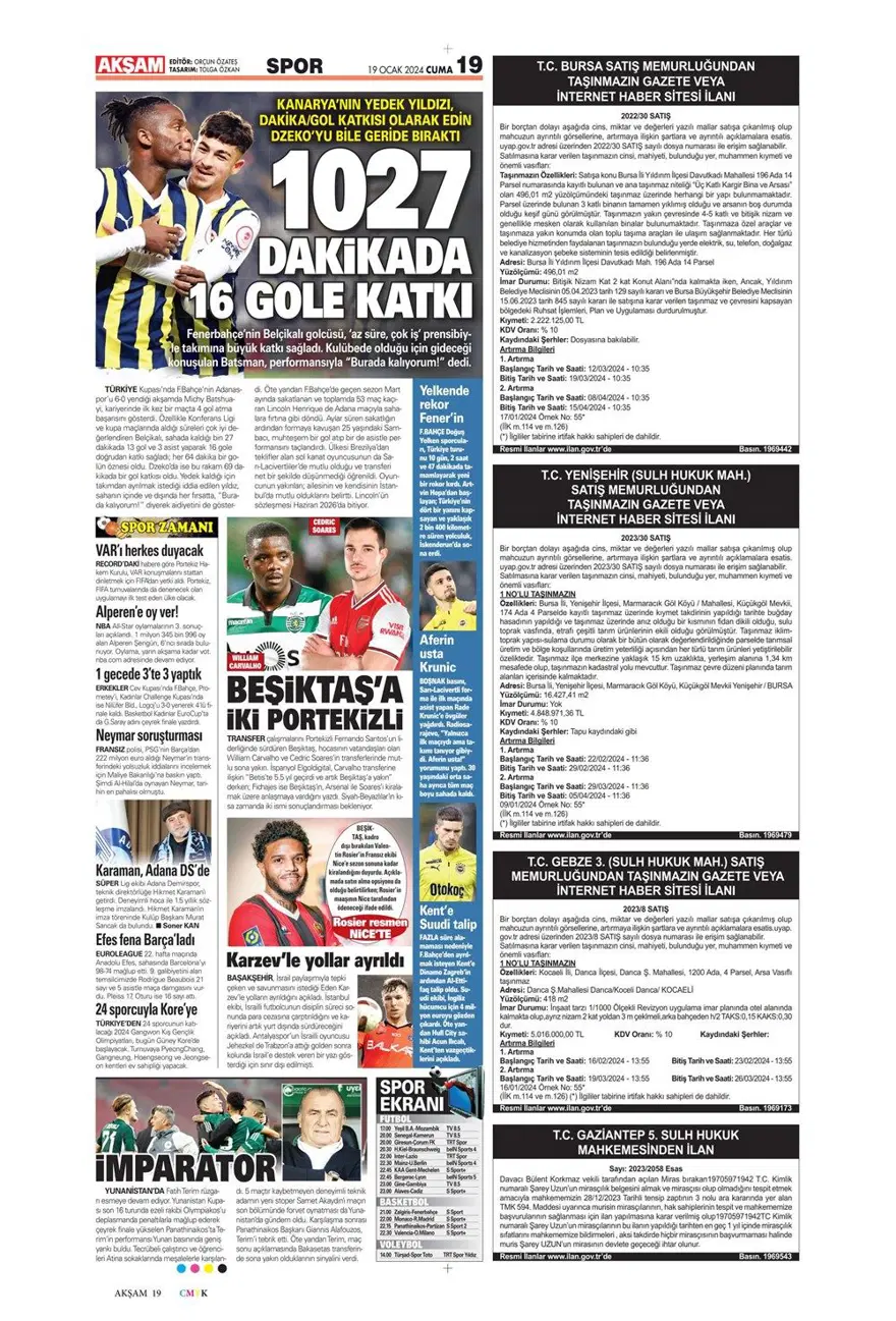 "Fenerbahçe'ye yeni Alex" (19 Ocak 2024 spor manşetleri) 7 "Fenerbahçe'ye yeni Alex" (19 Ocak 2024 spor manşetleri) 7