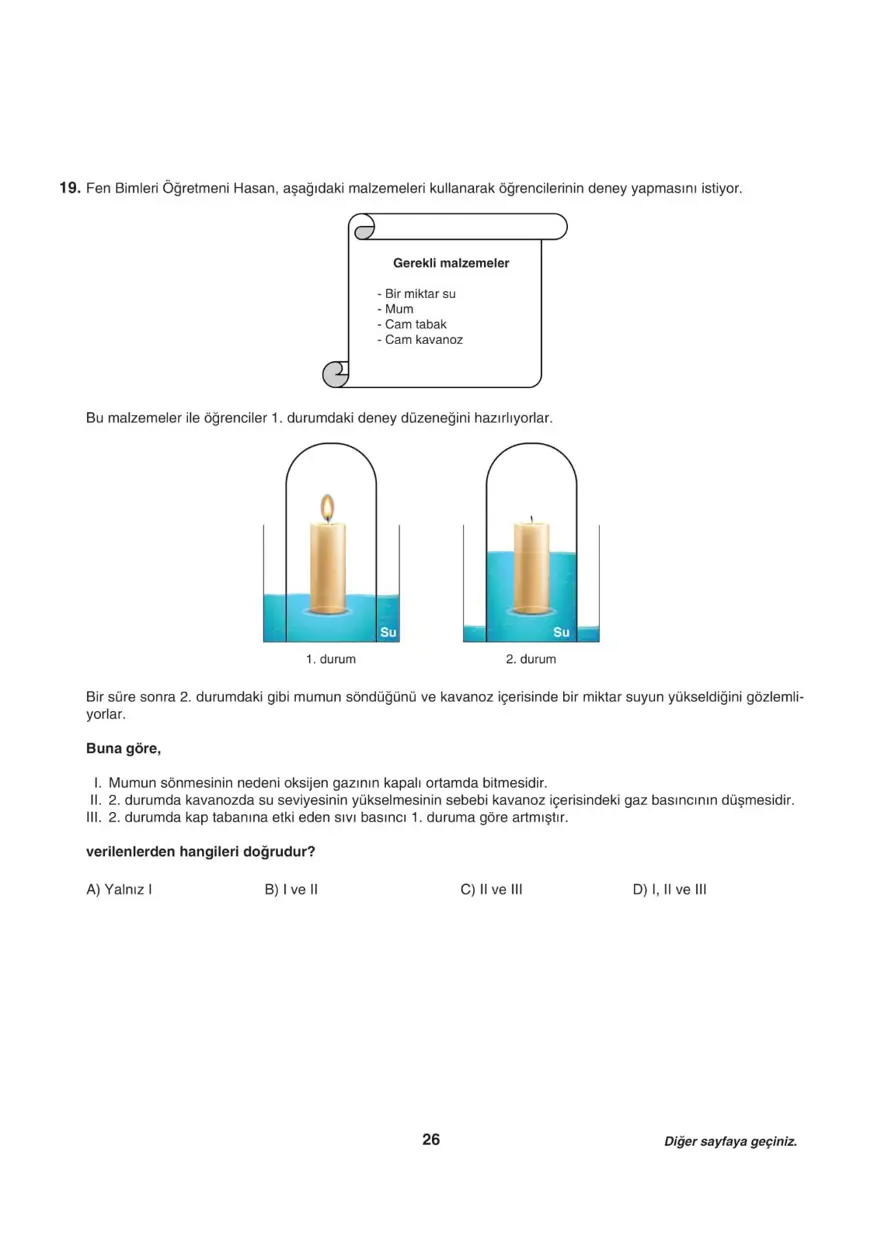 Uğur Okulları LGS-1 sayısal deneme sınavı 25