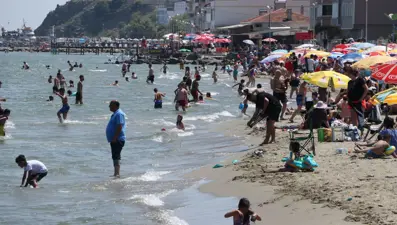 Tekirdağ sahillerinde bayram kalabalığı