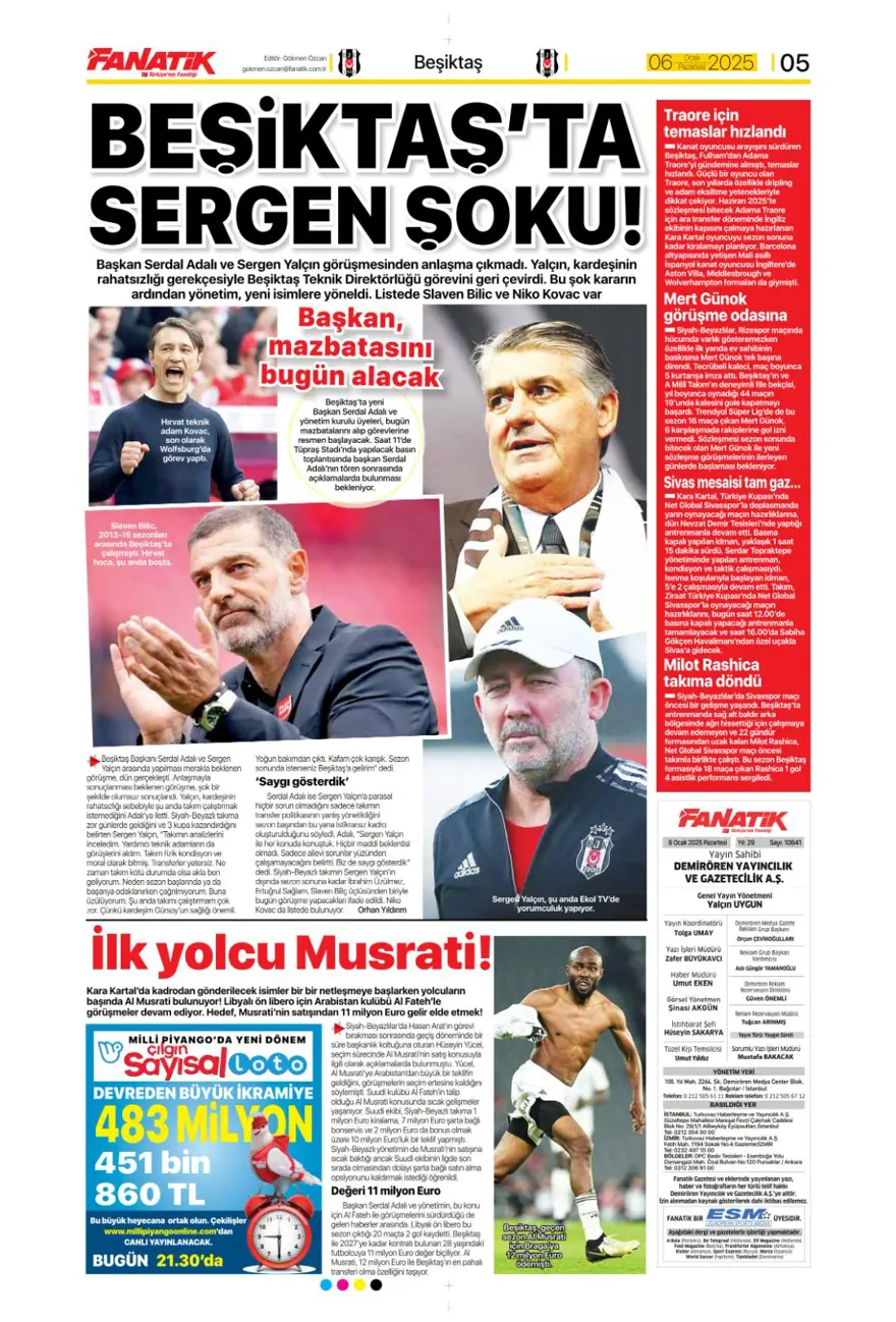 "Hızlı tren Nesyri" (6 Ocak 2025 spor manşetleri) 12