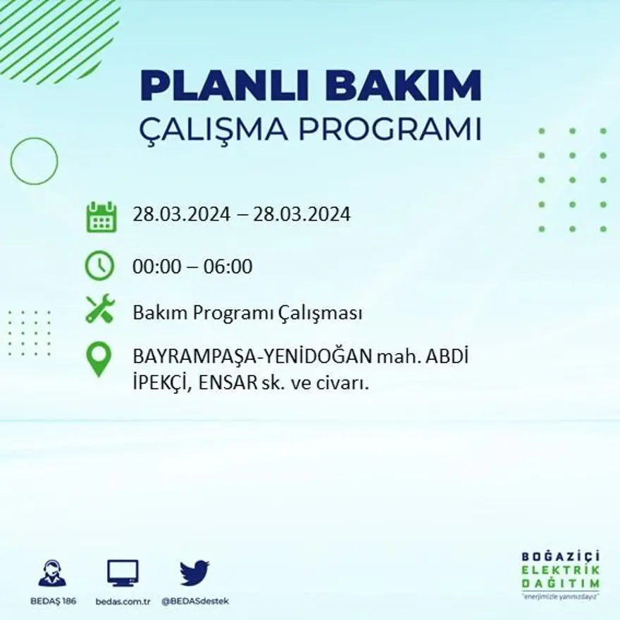 İstanbul'un 19 ilçesinde elektrik kesintisi: Elektrikler ne zaman gelecek? (28 Mart tarihli BEDAŞ kesinti programı) 14