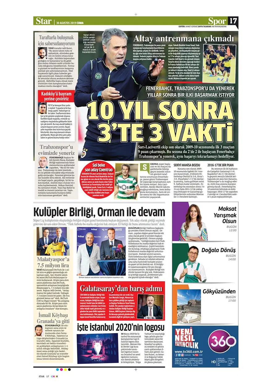 Günün spor manşetleri (30 Ağustos 2019) 13