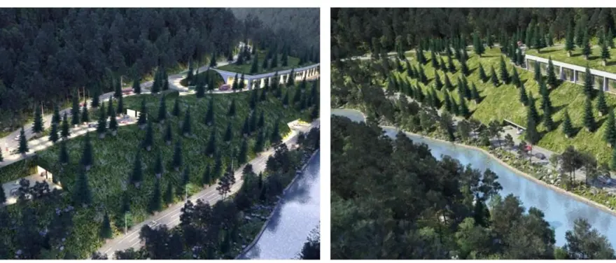 Ayder Yaylası'nda dağın içerisine çevreci otopark 11