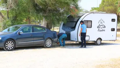 Sahildeki karavanlar kaldırıldı