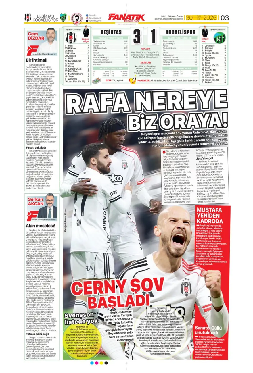 "Cehennem Liverpool'u bekliyor" (30 Eylül 2025 spor manşetleri) 6