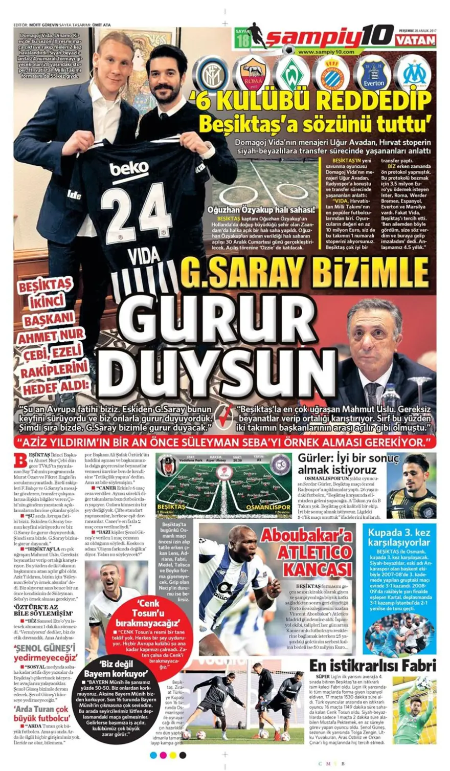 Günün spor gazeteleri (28 Aralık 2017) 20