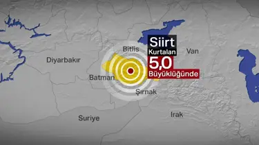 SON DAKİKA: Siirt Kurtalan'da 5 büyüklüğünde deprem