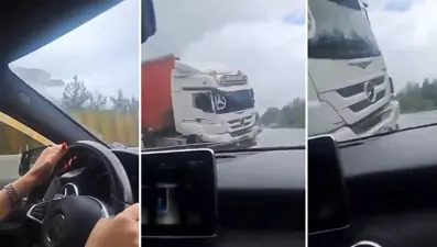 Adana’dakifeci kazanın görüntüsü ortaya çıktı: TIR’ın kendilerine çarptığı anı kaydetti