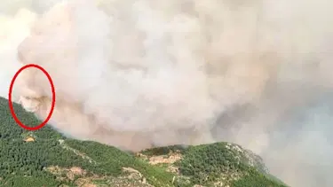 Antalya'daki orman yangınında 'yangın şeytanı' ortaya çıktı
