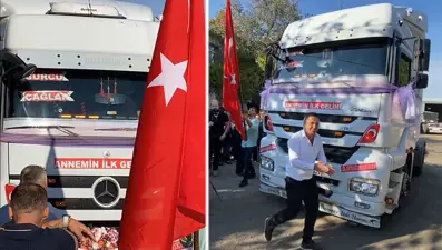 TIR, gelin arabası oldu