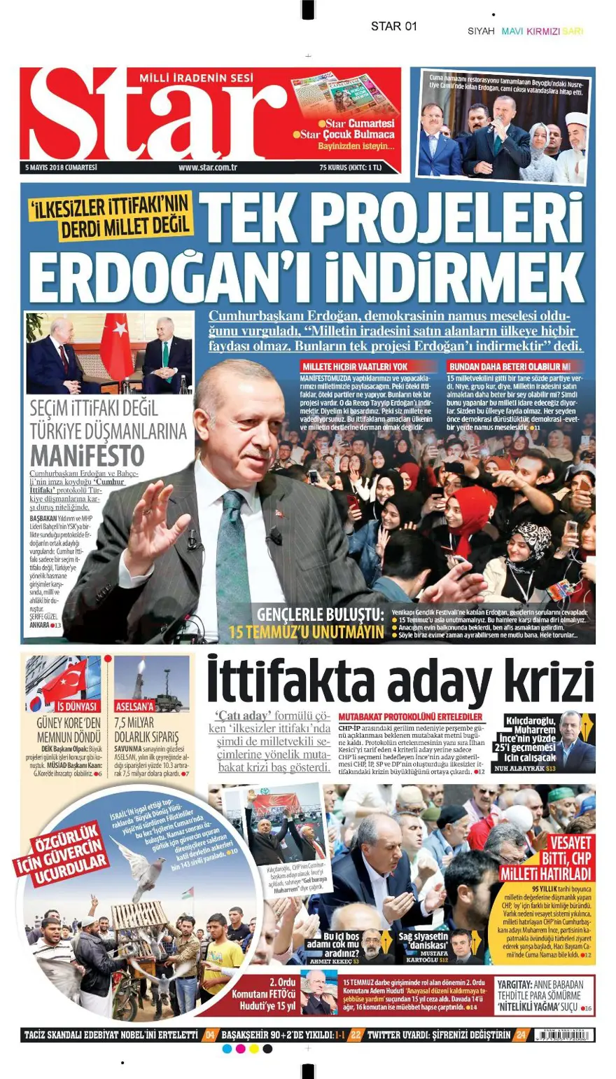 Günün gazete manşetleri - 5 Mayıs 2018 7