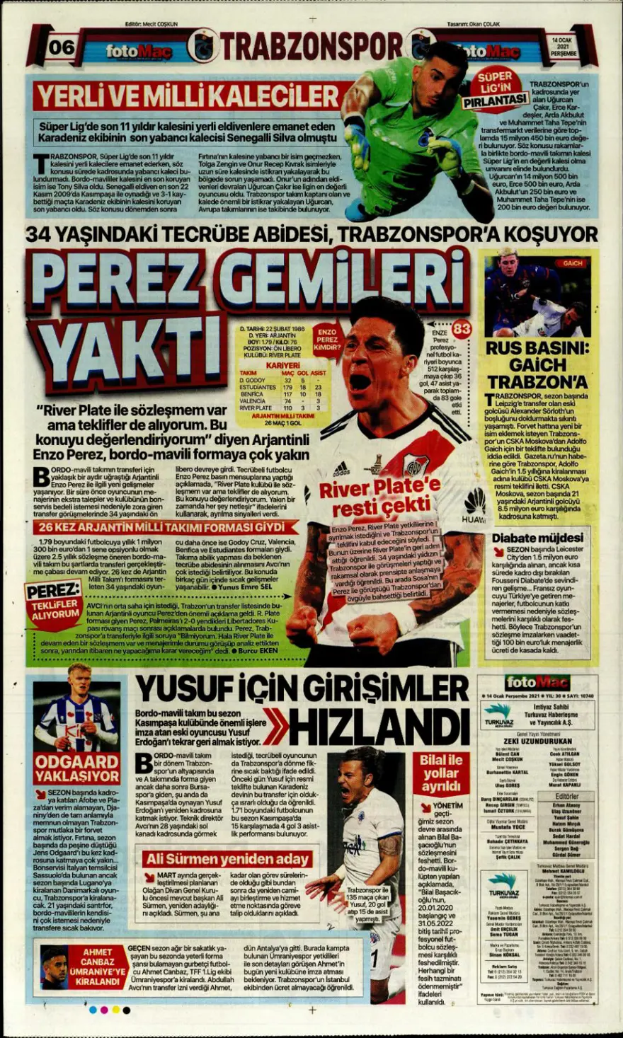 Günün spor manşetleri (14 Ocak 2021) 4