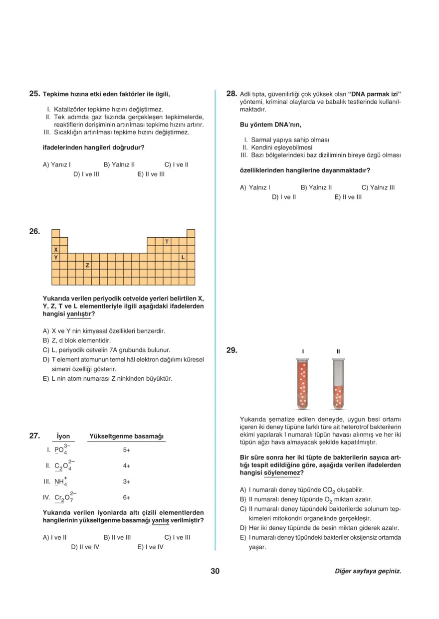 Uğur Okulları AYT -2 deneme sınavı 29