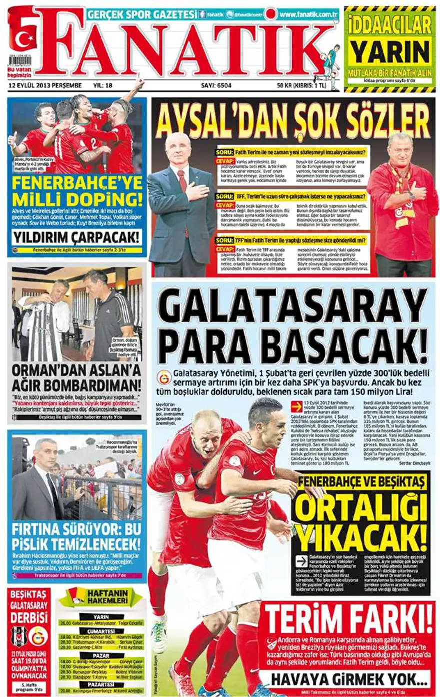 12 Eylül 2013 gazete manşetleri 19