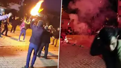 Asker eğlencesinde ortalık savaş alanına döndü: O anlar kamerada