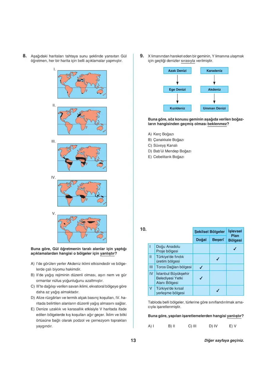 Uğur Okulları TYT -2 deneme sınavı 12
