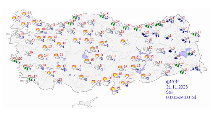 21 KASIM SALI HAVA DURUMU 15 21 KASIM SALI HAVA DURUMU 15