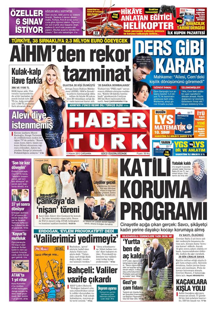 Günün manşetleri - 13 Kasım 2013 | NTV Haber