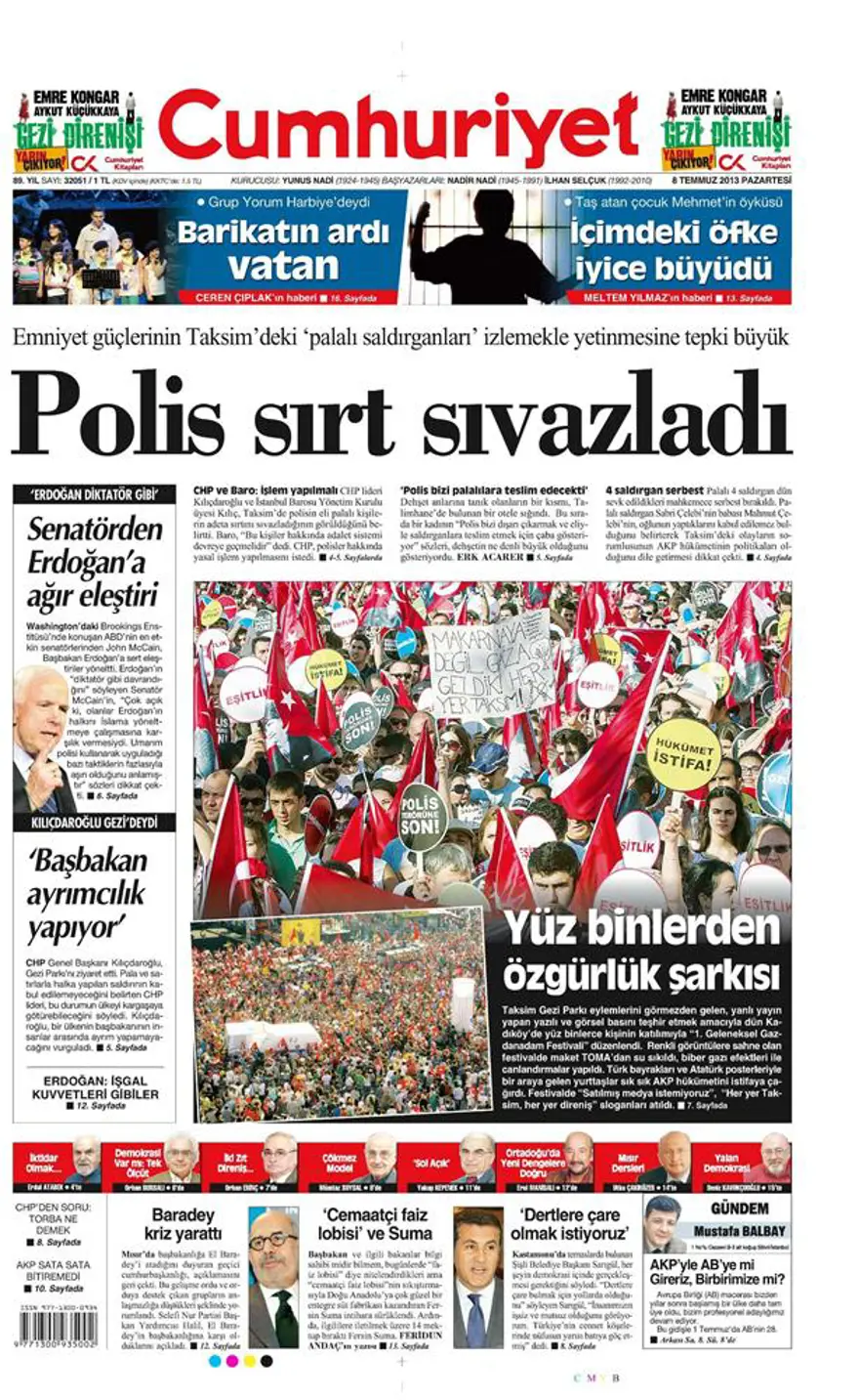 8 Temmuz 2013 gazete manşetleri 4