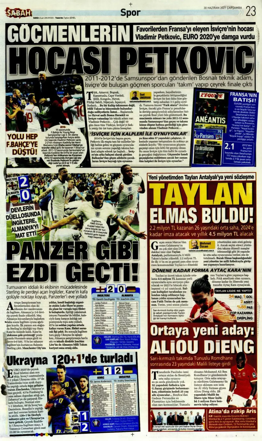 Günün spor manşetleri (30 Haziran 2021) 5