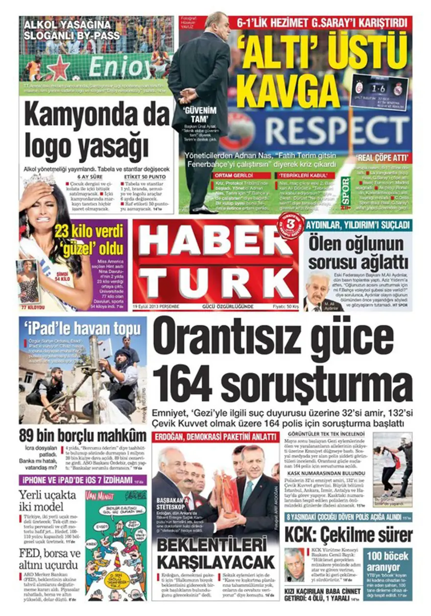 Günün Manşetler- 19 Eylül 2013 3