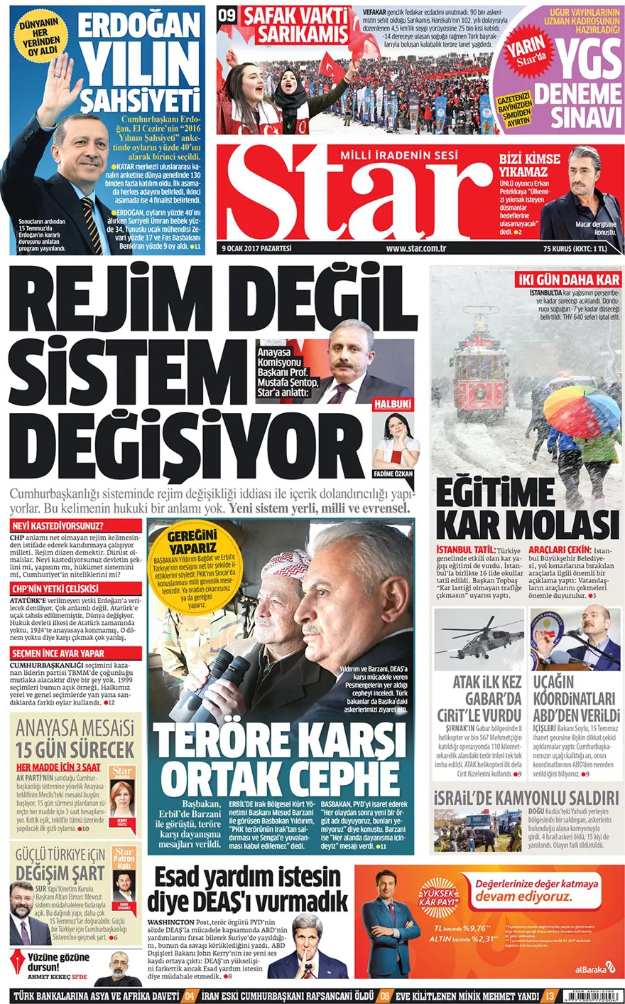 Günün gazete manşetleri - 9 Ocak 2017 7