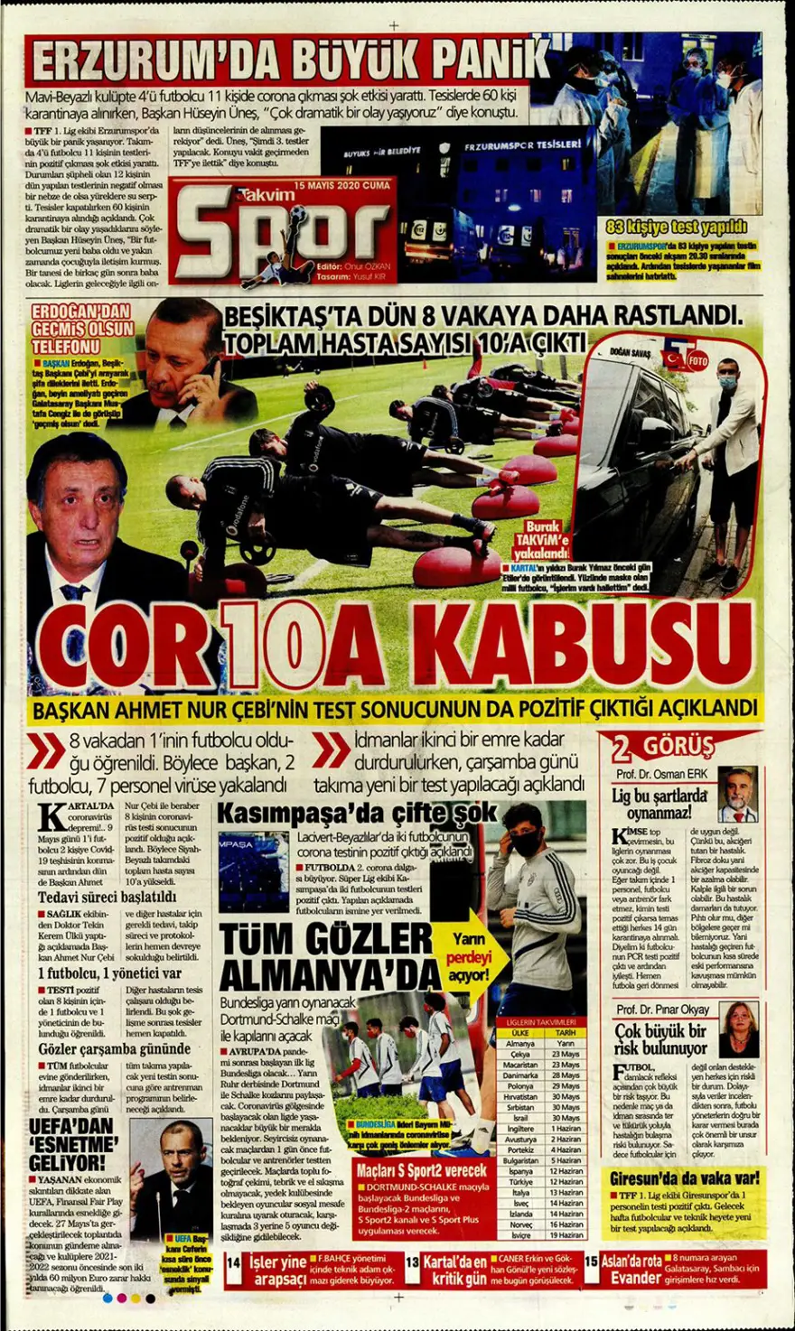 Günün spor manşetleri (15 Mayıs 2020) 3