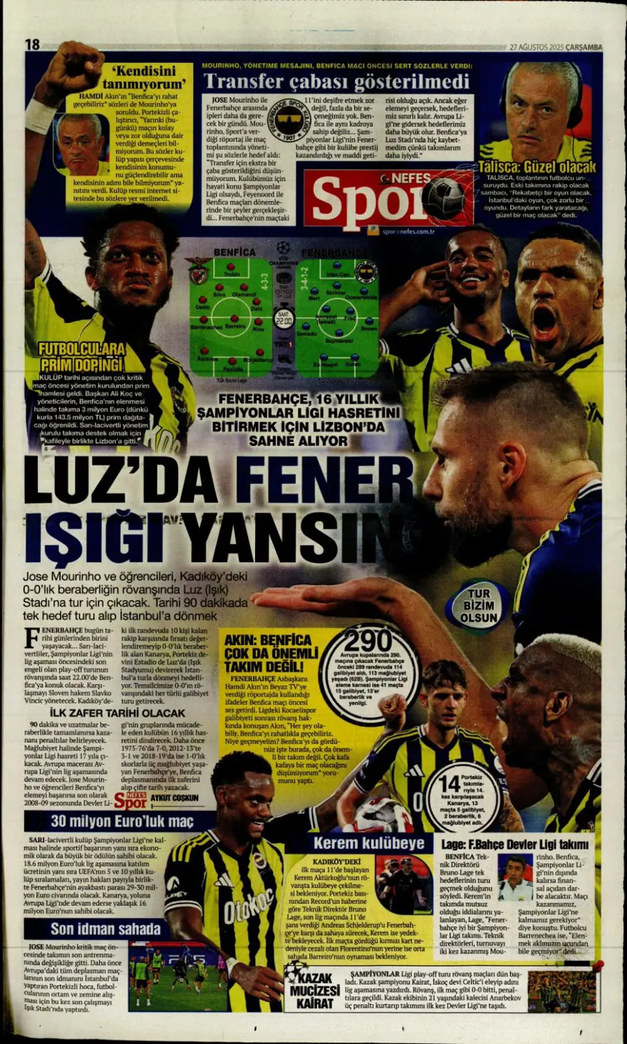 "Bitsin bu hasret" (27 Ağustos spor manşetleri) 11
