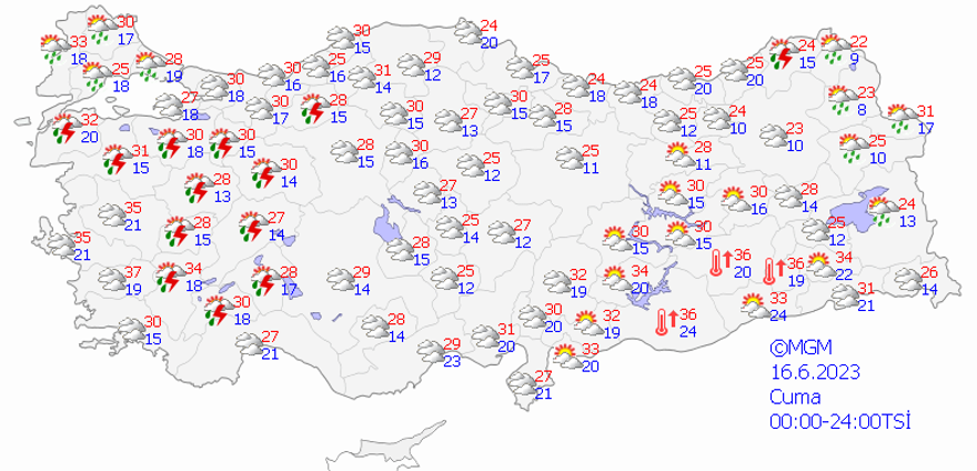 16 HAZİRAN CUMA HAVA DURUMU NASIL OLACAK? 7 16 HAZİRAN CUMA HAVA DURUMU NASIL OLACAK? 7