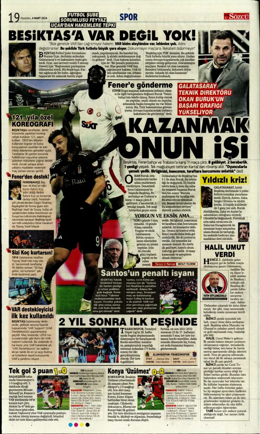 "Aslan tarihi değiştirdi" (4 Mart 2024 spor manşetleri) 12