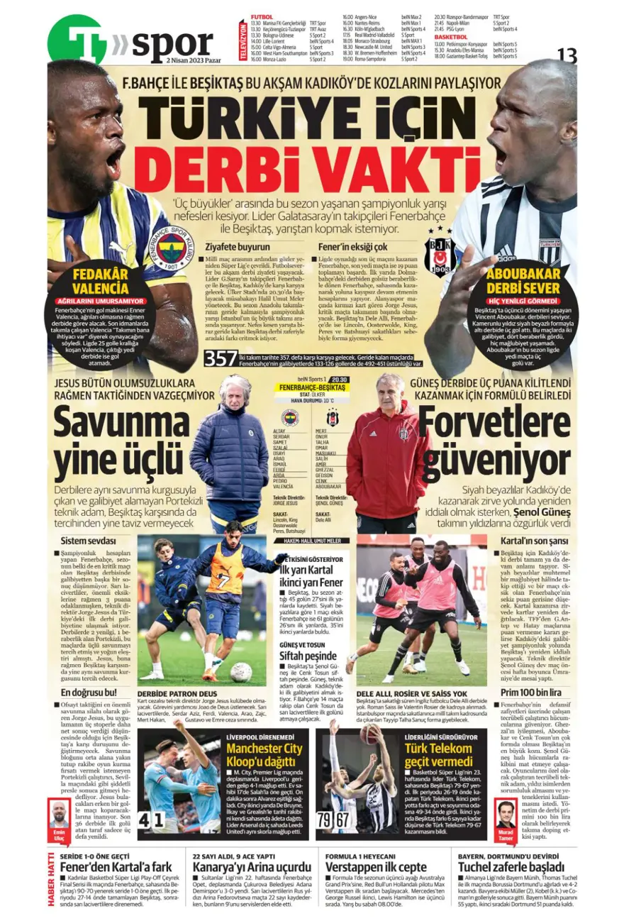 Günün spor manşetleri (2 Nisan 2023) 16