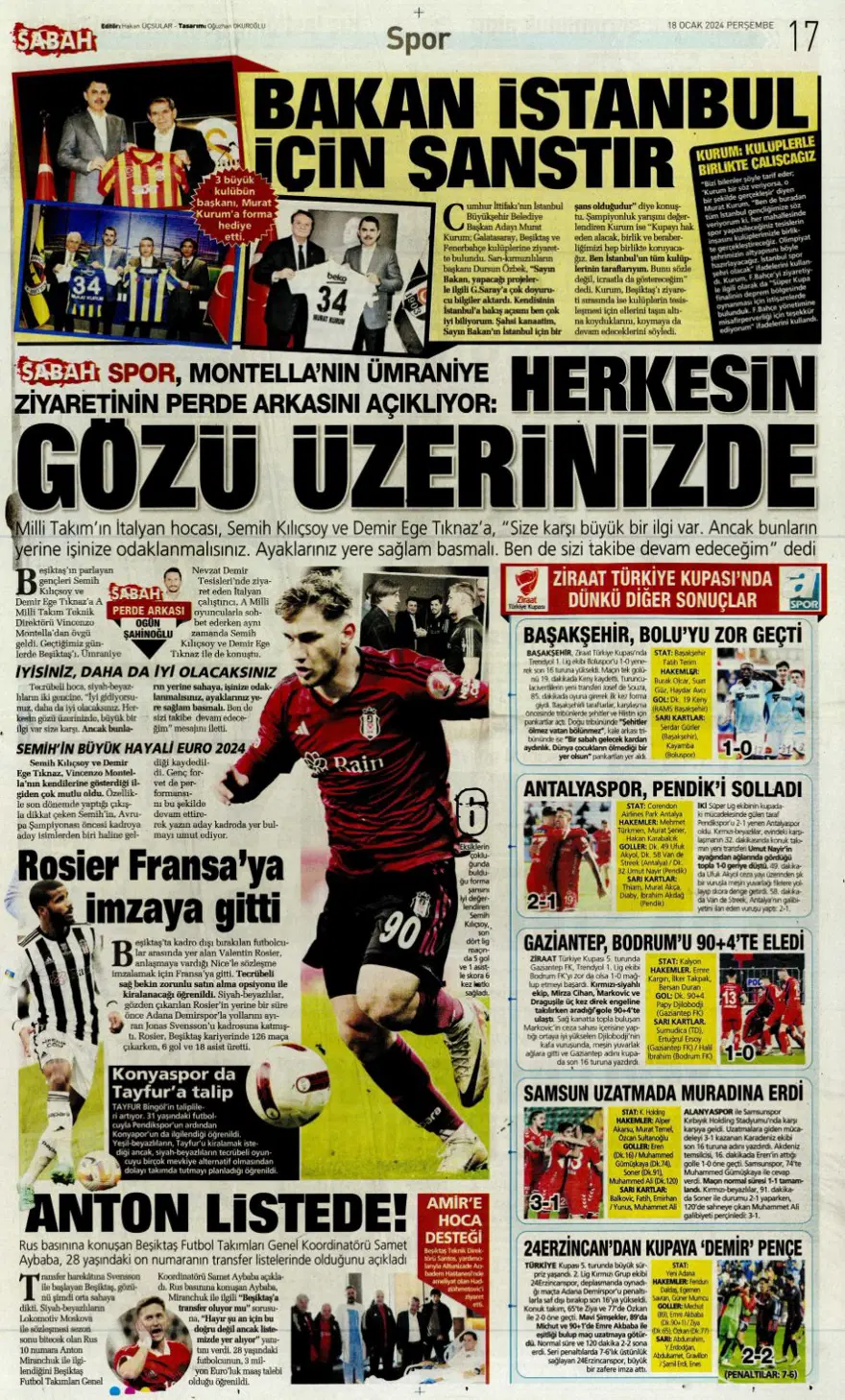 "Aslan'dan Mangala harekatı" (18 Ocak 2024 spor manşetleri) 6 "Aslan'dan Mangala harekatı" (18 Ocak 2024 spor manşetleri) 6