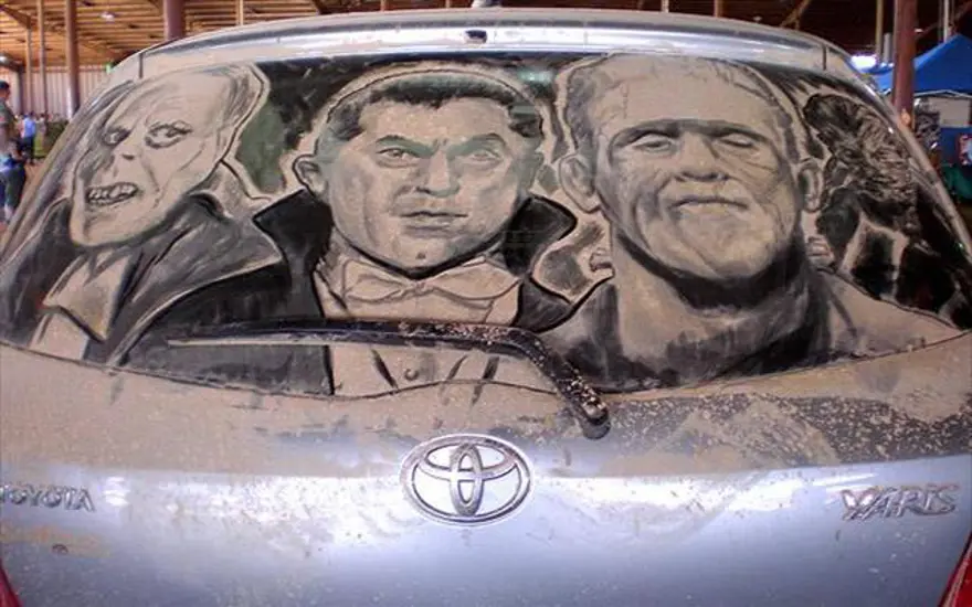 Kirli arabalara sanat yapılır 15