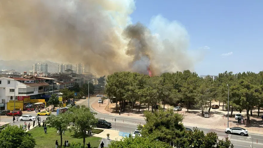 Antalya'da yerleşim yerine yakın ağaçlık alanda yangın Antalya'da yerleşim yerine yakın ağaçlık alanda yangın