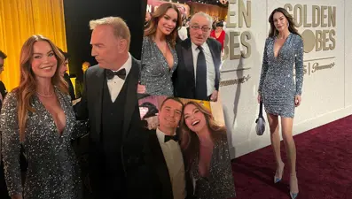 Ebru Şallı Altın Küre Ödülleri'nde: Hollywood yıldızlarıyla poz verdi