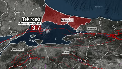 SON DAKİKA: Marmara Denizi'nde 3,7 büyüklüğünde deprem