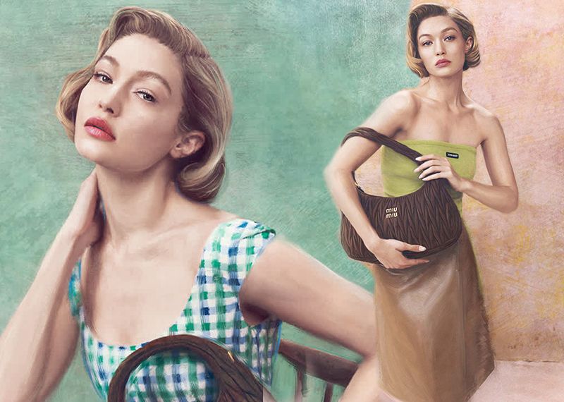 Gigi Hadid, moda devi için kamera karşısında