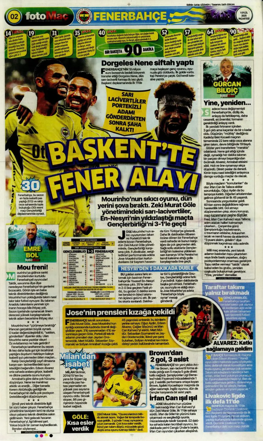 "Acıların takımı" (1 Eylül spor manşetleri) 4