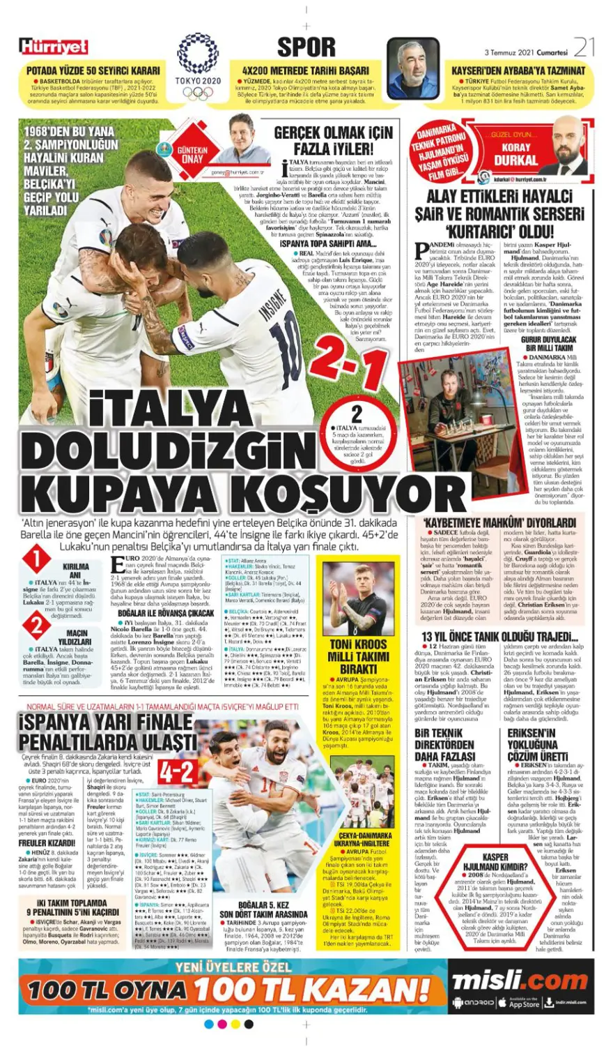 Günün spor manşetleri (3 Temmuz 2021) 19