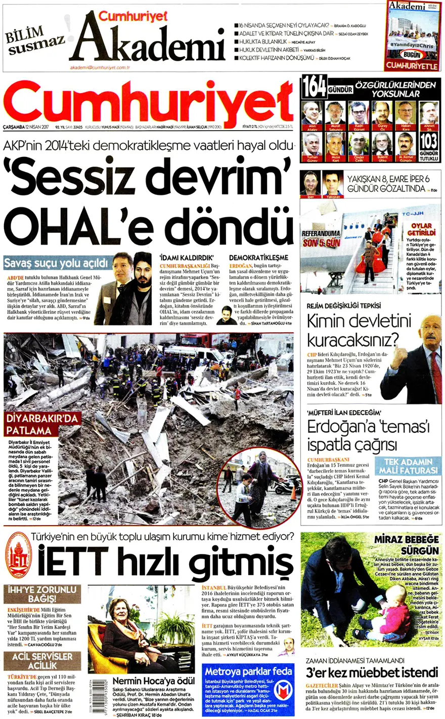 Günün gazete manşetleri - 12 Nisan 2017 10